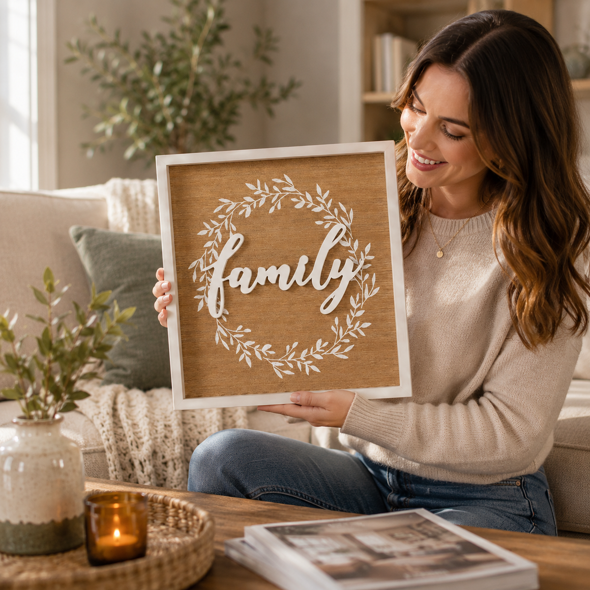 Framed Family Wooden Wall Sign