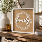 Framed Family Wooden Wall Sign
