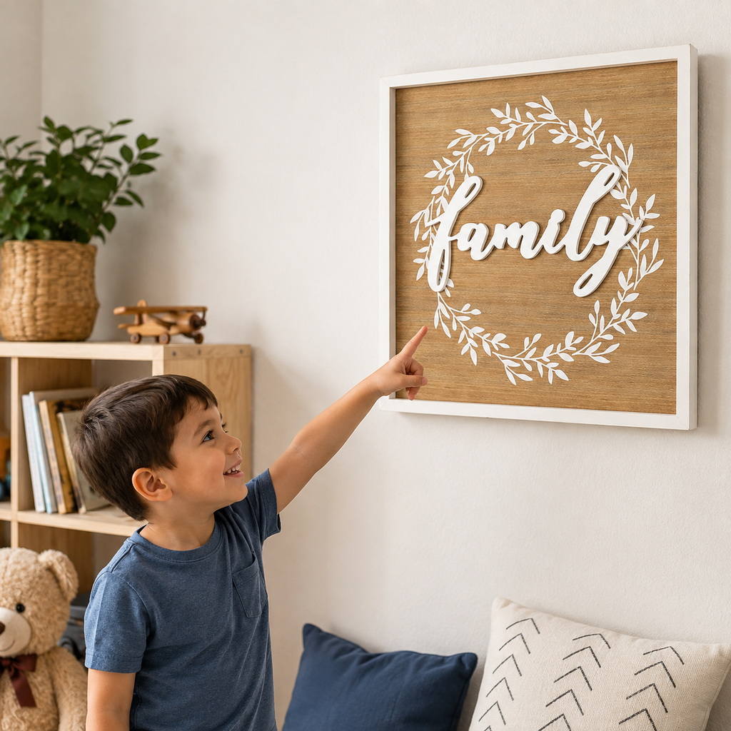Framed Family Wooden Wall Sign